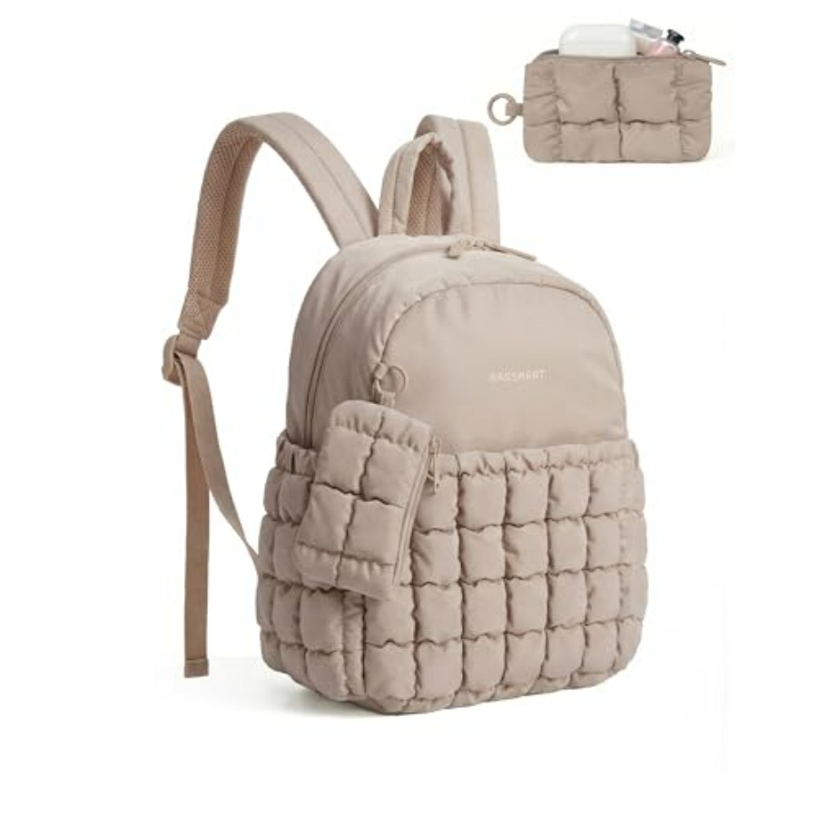 Mini Backpack Purse - Mini Backpacks for Women, Puffy Checkered