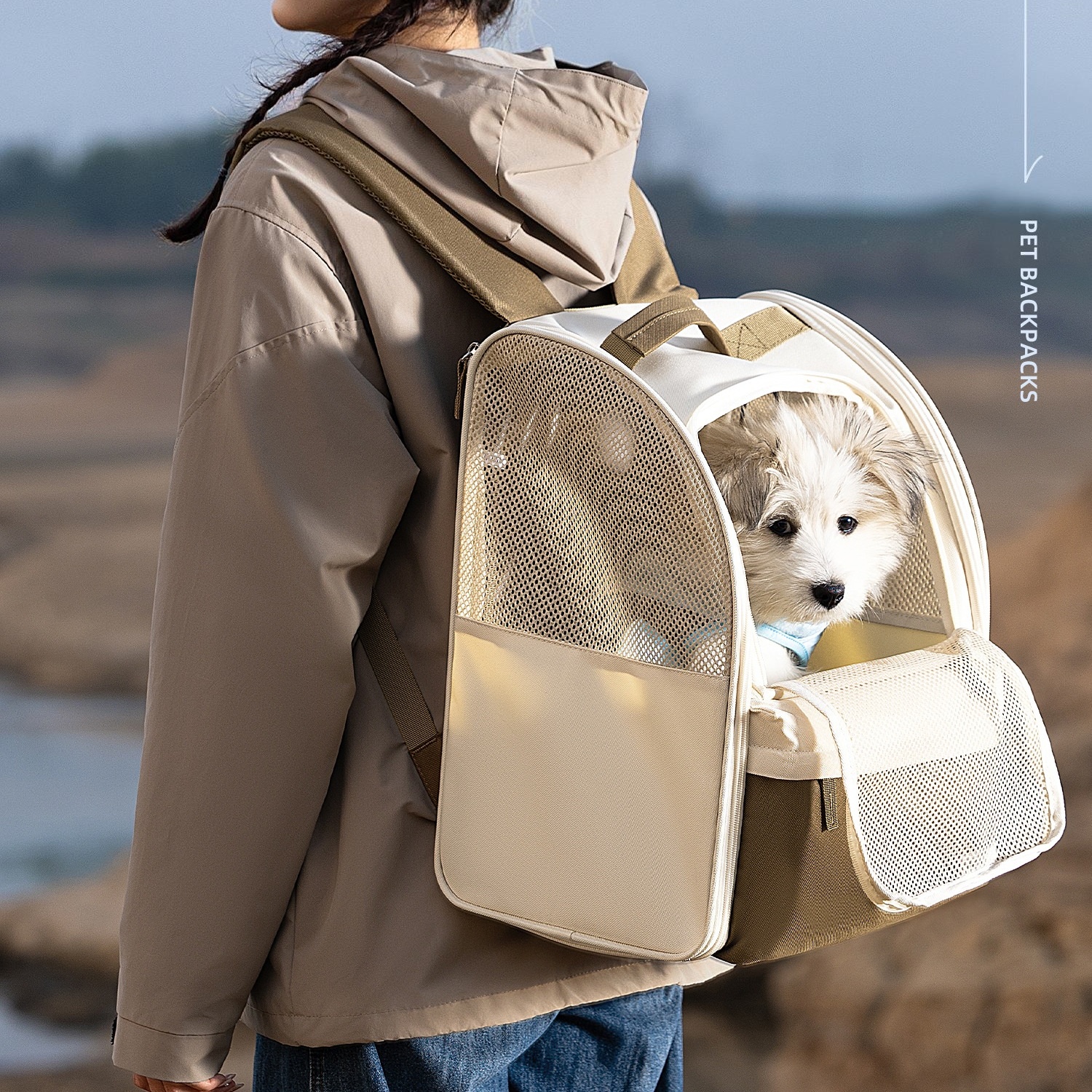 Foldable Backpack Small - Pet Carrier Backpack Breathable Mesh Cat