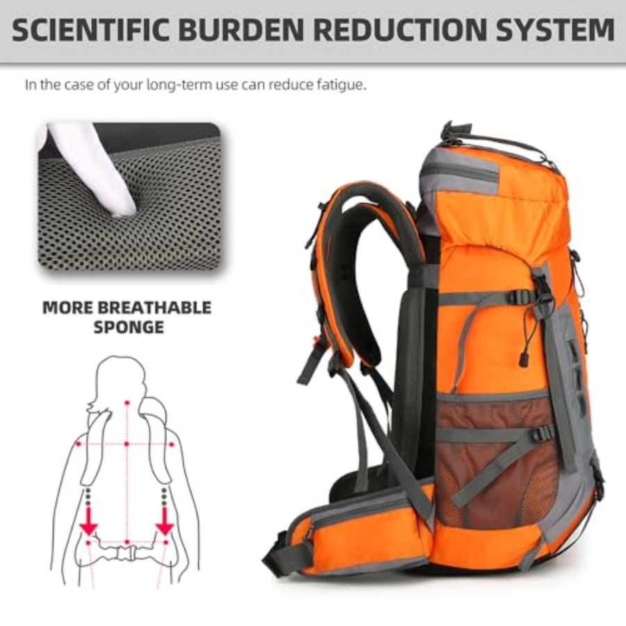 60L Hiking Backpack for Men an - đánh giá và giá Rain Cover Backpack