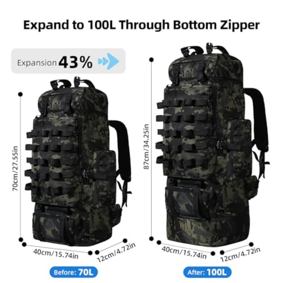 70L/100L Camping Hiking Backpa - đánh giá và giá Rain Cover Backpack