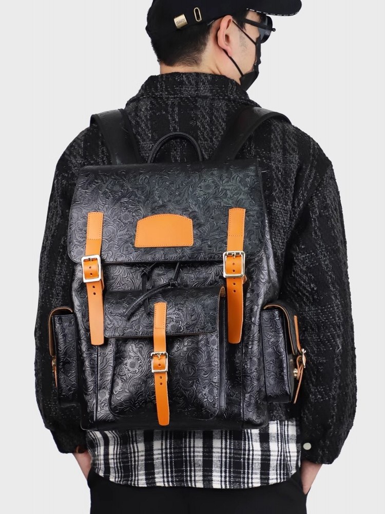 Vintage Mens Floral Wing Tip C - đánh giá và giá Leather Backpack Vintage