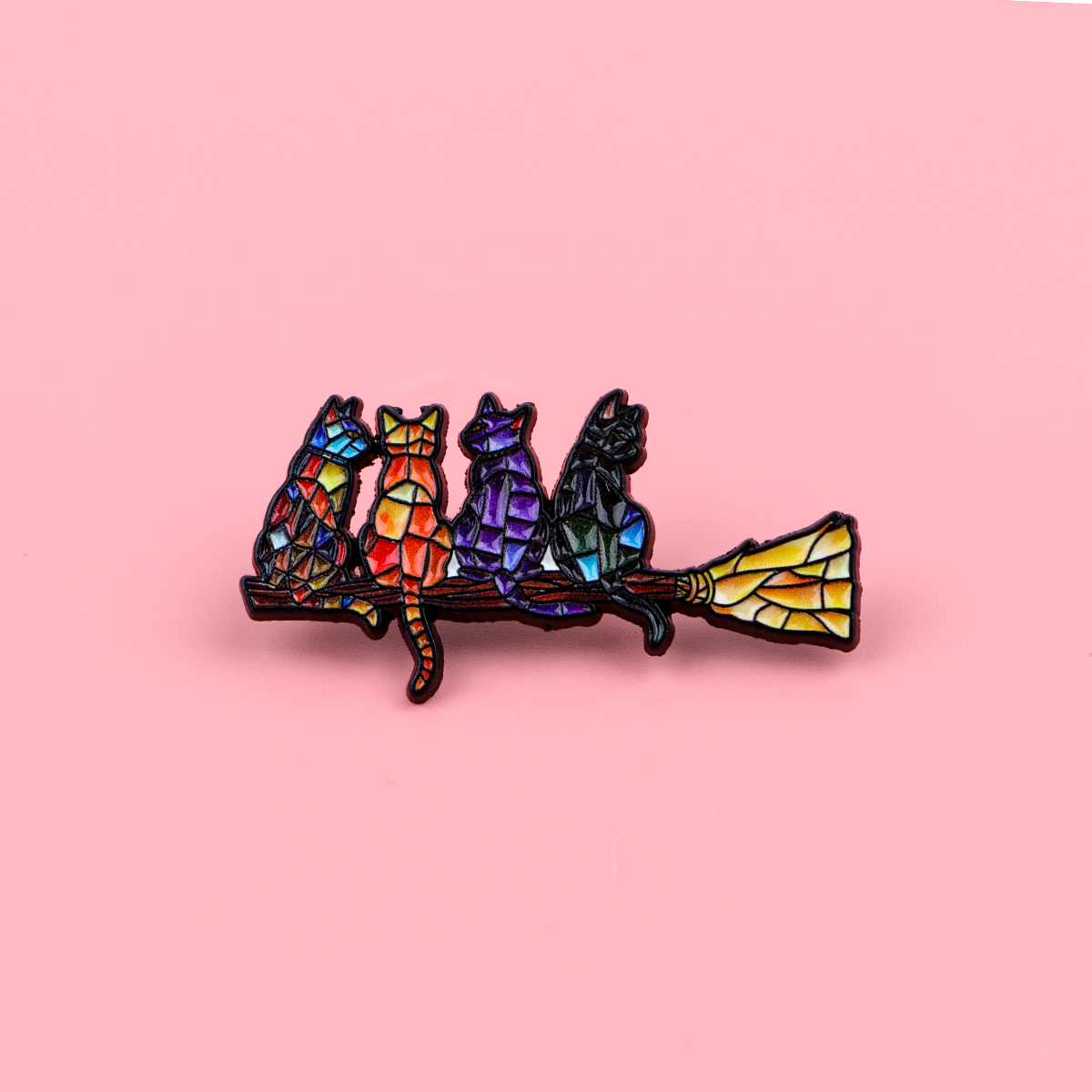 Colorful Cat Enamel Pin Witch  - đánh giá và giá Fashion Backpack Women