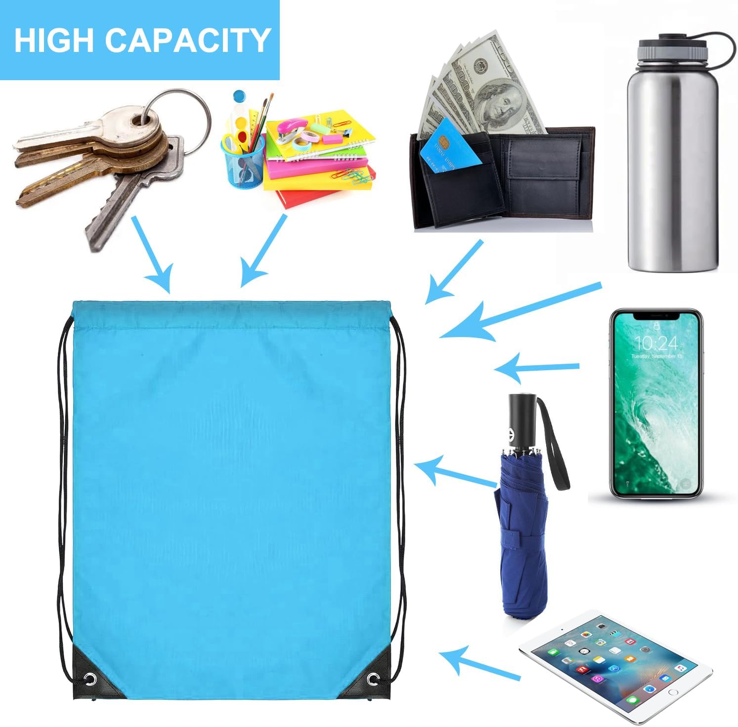 120PCS Drawstring Backpack Bul - đánh giá và giá Drawstring Gym Bag