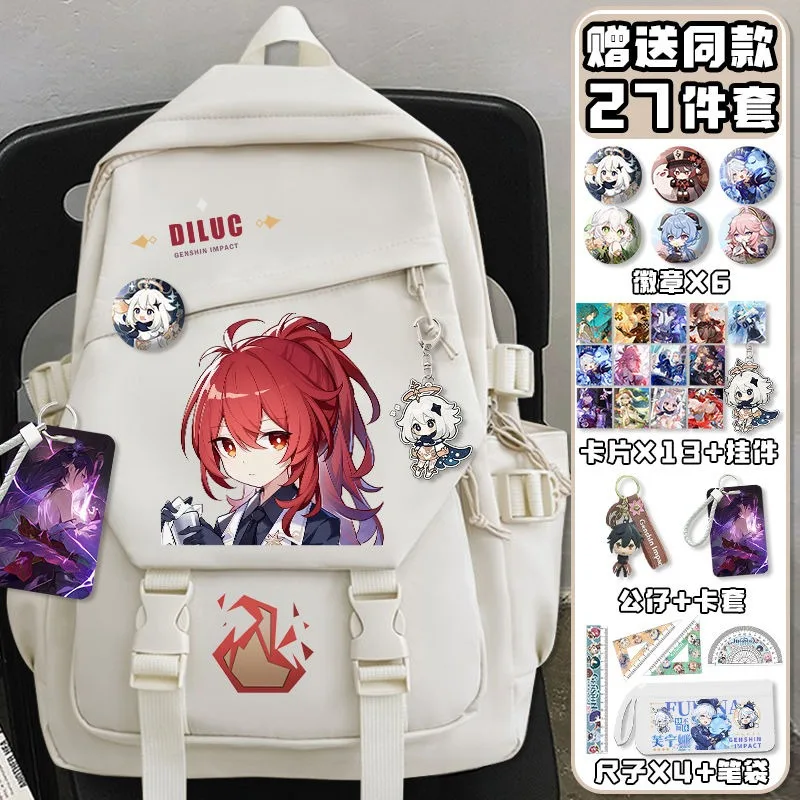 Black White, Genshin Impact, S - đánh giá và giá School Backpack Teen