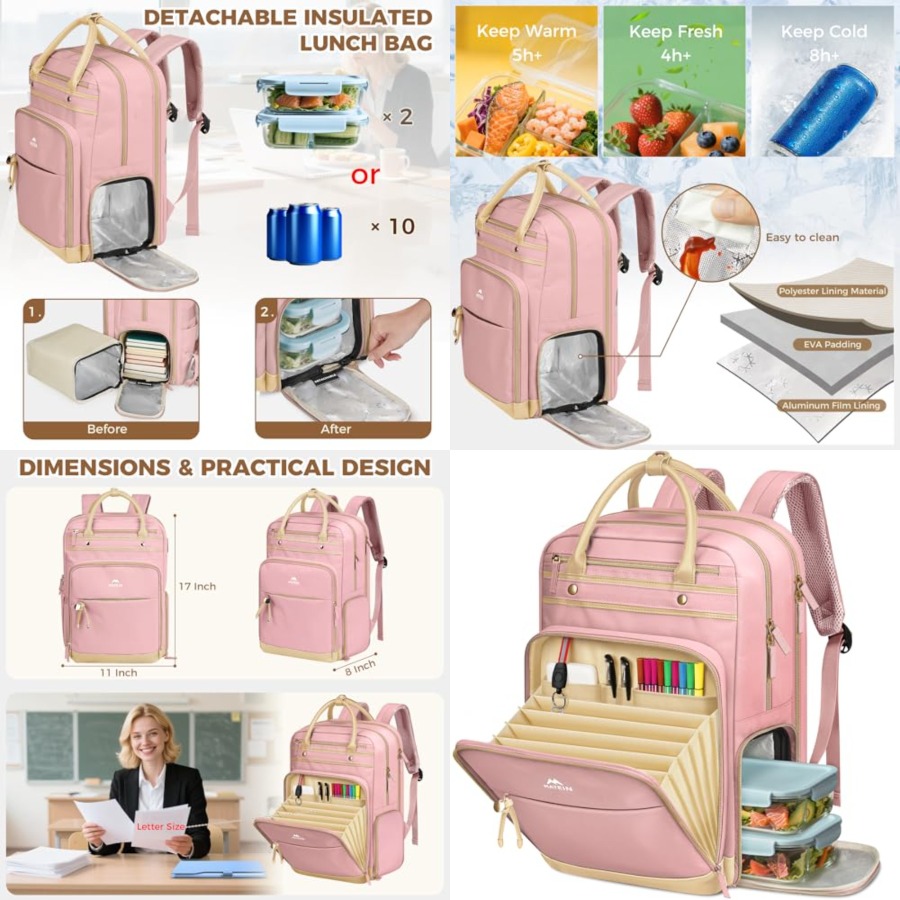 Lunch Backpack for Women, Teac - đánh giá và giá Laptop Backpack 15.6