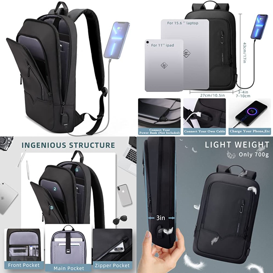 Backpack for Men Business Slim - đánh giá và giá Travel Backpack Anti Theft