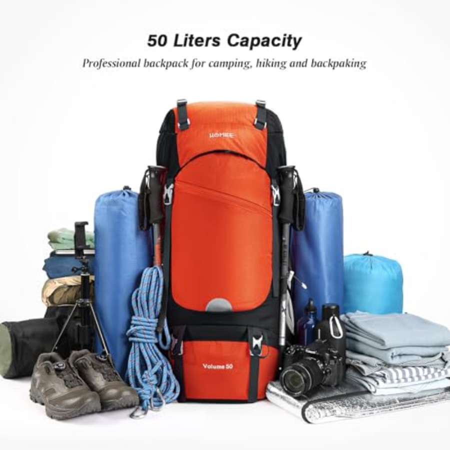 50L Hiking Backpack Travel Bag - đánh giá và giá Rain Cover Backpack