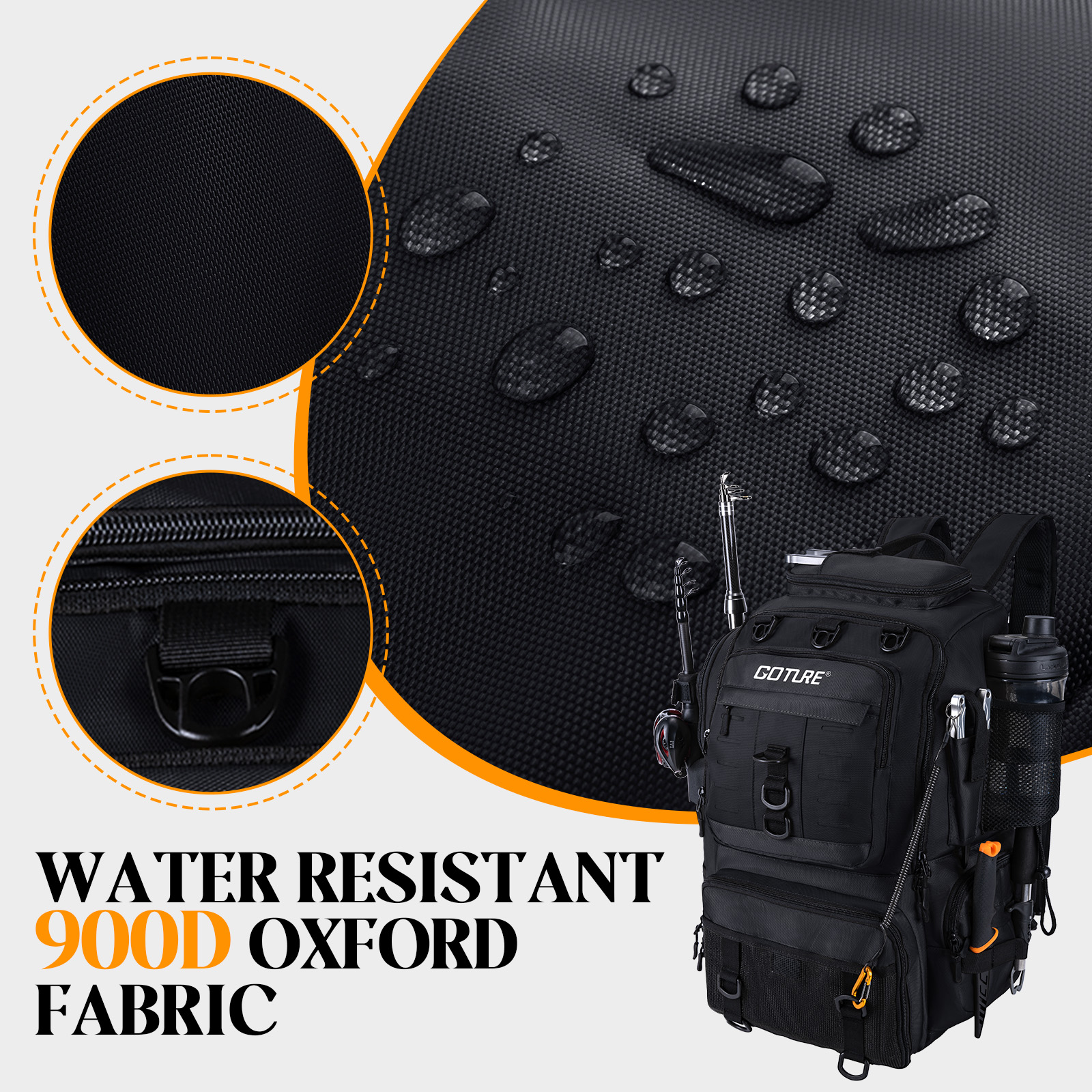 Goture Fishing Bag with Rod Ho - đánh giá và giá Backpack Insert Organizer