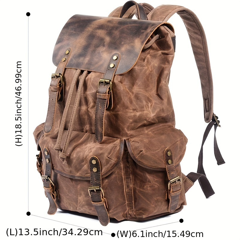 Vintage Men'S Leather Backpack - đánh giá và giá Canvas Backpack Casual