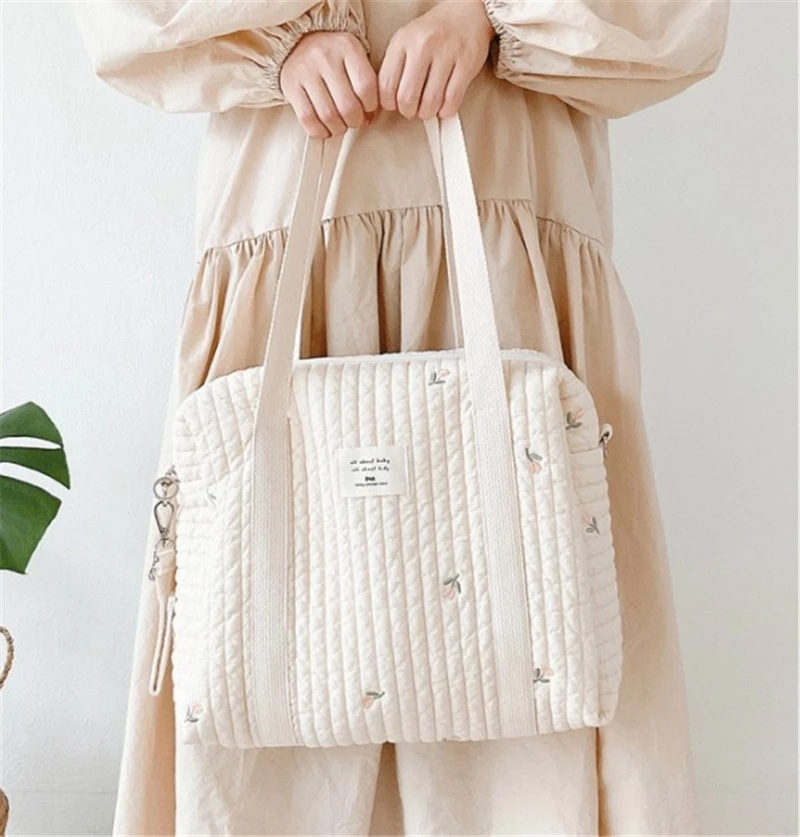 Embroidered Mommy Bag Handbag  - đánh giá và giá Backpack Diaper Bag