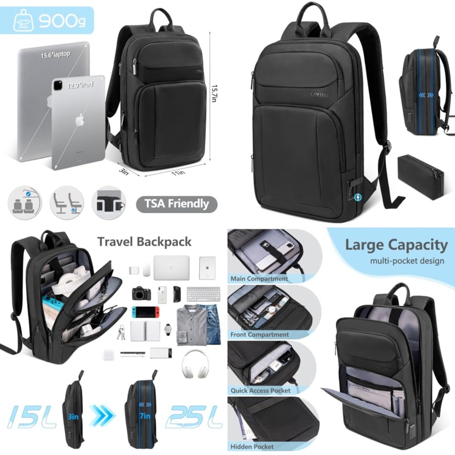 Backpack for Men Slim and Expa - đánh giá và giá Travel Backpack Anti Theft