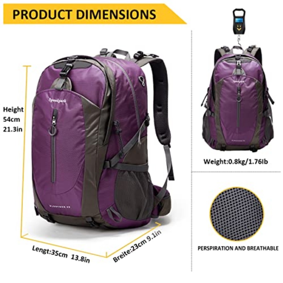 Hiking Backpack 40L Waterproof - đánh giá và giá Rain Cover Backpack