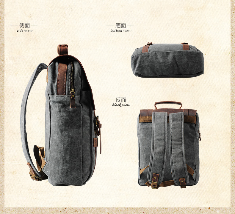 Fashion Male Backpack Leather  - đánh giá và giá Rucksack Military Style