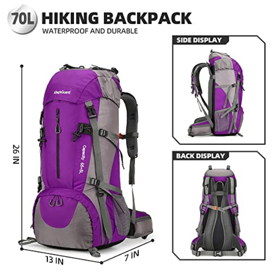 70L Hiking Backpack with Rain  - đánh giá và giá Rain Cover Backpack
