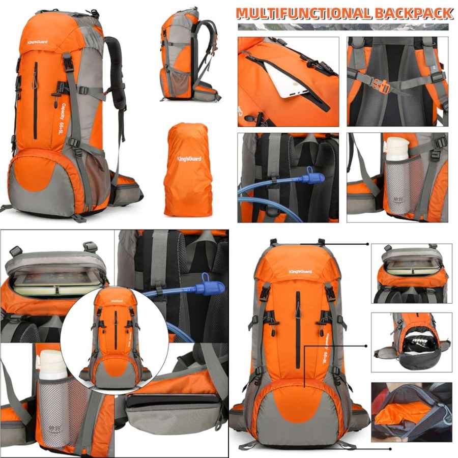 70L Hiking Backpack with Rain  - đánh giá và giá Rain Cover Backpack