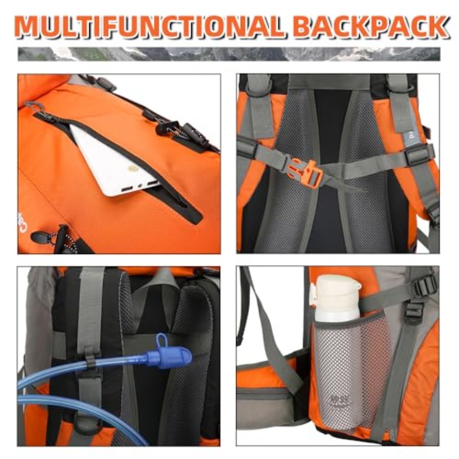 70L Hiking Backpack with Rain  - đánh giá và giá Rain Cover Backpack