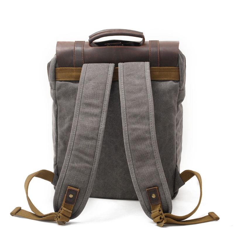 Military Canvas Leather Backpa - đánh giá và giá Rucksack Military Style
