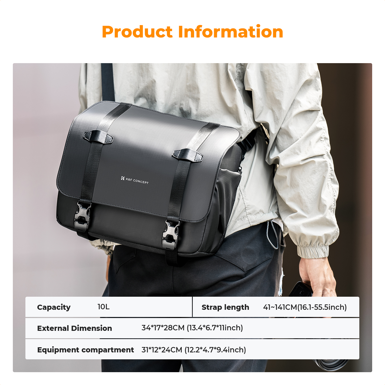 K&F CONCEPT 10L Camera Sling B - đánh giá và giá Rain Cover Backpack