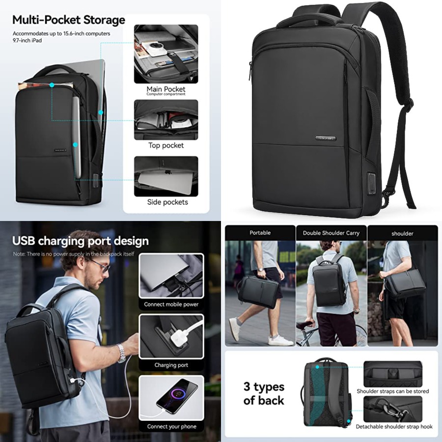 Slim Laptop Backpack for Men,  - đánh giá và giá Laptop Backpack 15.6