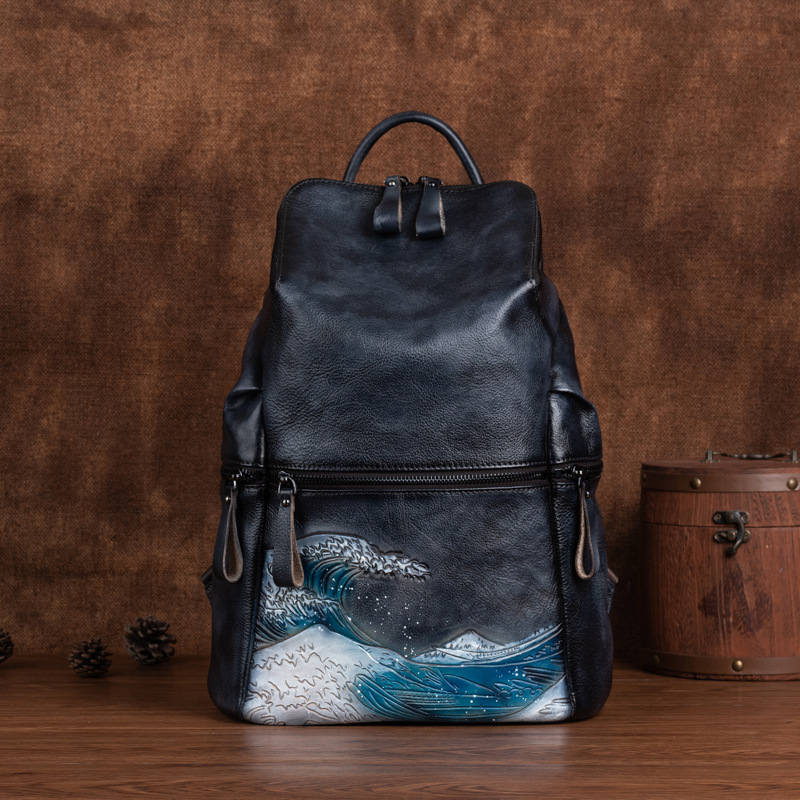 Genuine Real Soft Leather Wome - đánh giá và giá Leather Backpack Vintage